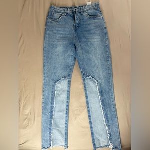 Light washed blue jeans